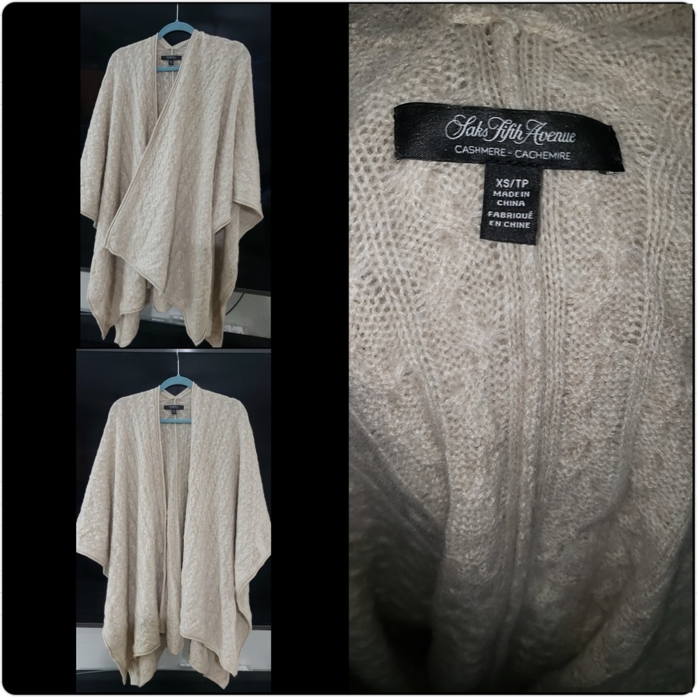 SAKS 5TH AVENUE CASHMERE THROW CAPE